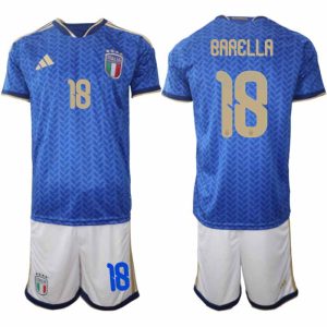 Italië WK 2026 Thuistenue Heren – Nicolo Barella #18 Voetbalshirt + Short
