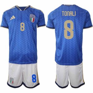 Italië WK 2026 Thuistenue Heren – Sandro Tonali #8 Voetbalshirt + Short