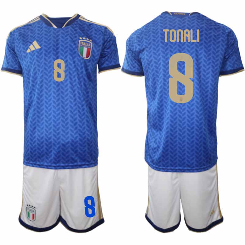 Italië WK 2026 Thuistenue Heren – Sandro Tonali #8 Voetbalshirt + Short