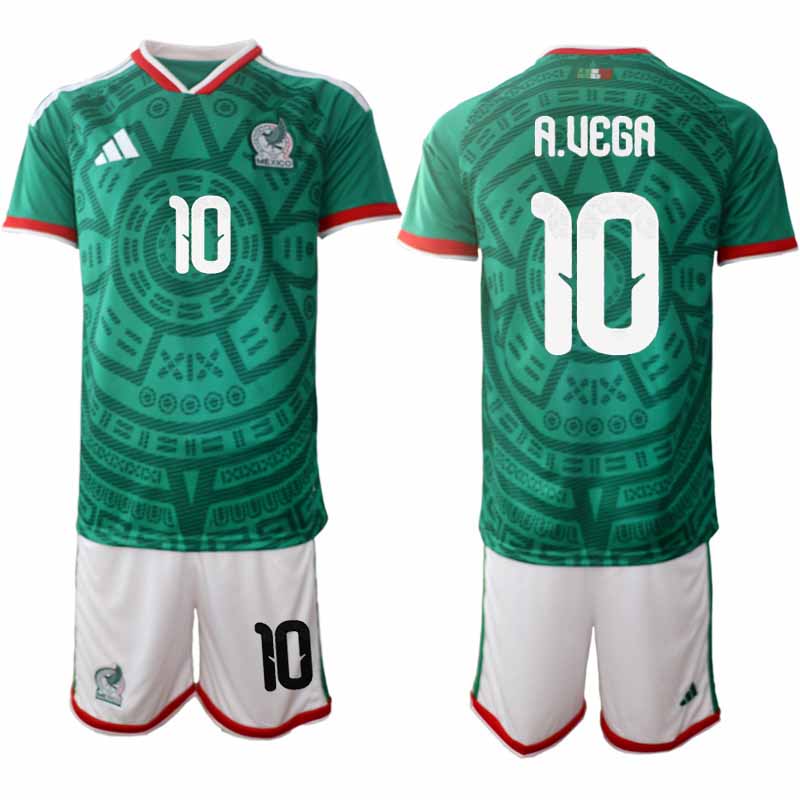 Mexico WK 2026 Thuistenue Heren – Alexis Vega #10 Voetbalshirt + Short