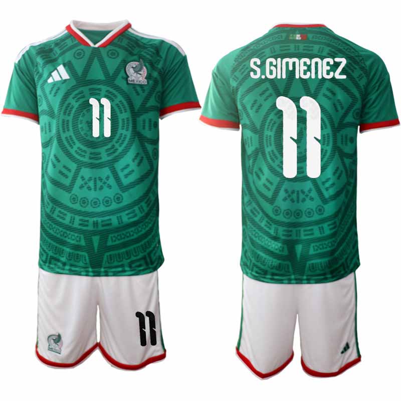 Mexico WK 2026 Thuistenue Heren – Santiago Giménez #11 Voetbalshirt + Short