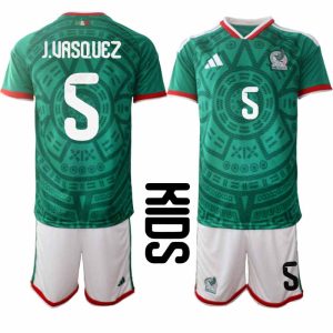 Mexico WK 2026 Thuistenue Kinderen – Johan Vásquez #5 Voetbalshirt + Short