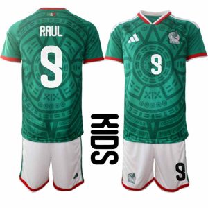 Mexico WK 2026 Thuistenue Kinderen – Raúl Jiménez #9 Voetbalshirt + Short