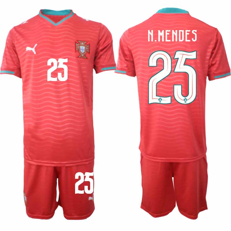 Portugal WK 2026 Thuistenue Heren – Nuno Mendes #25 Voetbalshirt + Short
