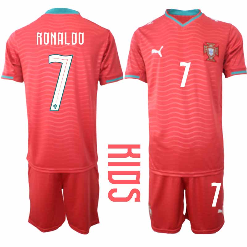 Portugal WK 2026 Thuistenue Kinderen – Cristiano Ronaldo #7 Voetbalshirt + Short