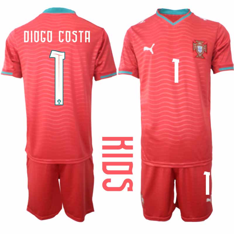 Portugal WK 2026 Thuistenue Kinderen – Diogo Costa #1 Voetbalshirt + Short