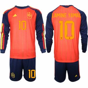 Spanje WK 2026 Thuistenue Heren Lange Mouw – Lamine Yamal #10 Voetbalshirt + Short