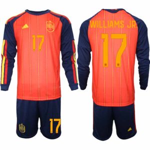 Spanje WK 2026 Thuistenue Heren Lange Mouw – Nico Williams #17 Voetbalshirt + Short