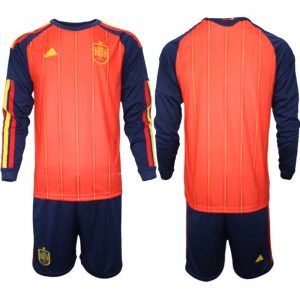 Spanje WK 2026 Thuistenue Heren Lange Mouw – Voetbalshirt + Short