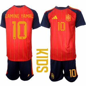 Spanje WK 2026 Thuistenue Kinderen – Lamine Yamal #10 Voetbalshirt + Short