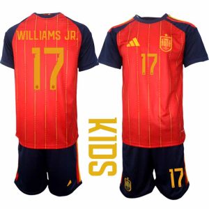 Spanje WK 2026 Thuistenue Kinderen – Nico Williams #17 Voetbalshirt + Short