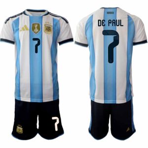 Argentinië Thuisshirt WK 2026 Heren - Rodrigo De Paul #7 Tenue (Shirt + Shorts)