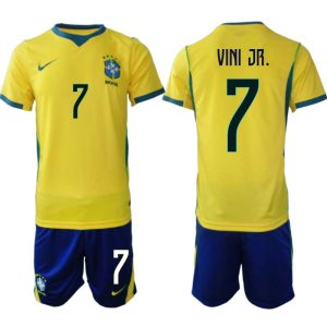 Brazilië Thuisshirt WK 2026 Heren - Vinícius Júnior #7 Tenue (Shirt + Shorts)