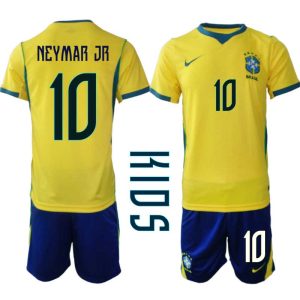 Brazilië Thuistenue WK 2026 Kinderen – Neymar Jr #10 Voetbalshirt + Shorts Set