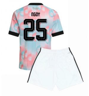 België Nathan Ngoy #25 Uit tenue Kids WK 2026 Voetbalshirt + Shorts Set
