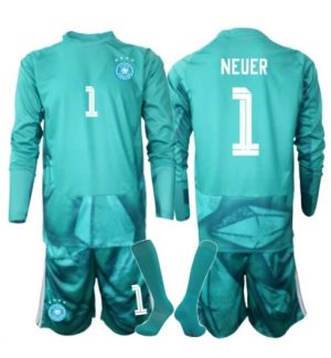 Duitsland Manuel Neuer #1 Keeper Thuis tenue Kids WK 2026 Lange Mouwen Voetbalshirt (+ broek) Duitsland Manuel Neuer #1 Keeper Thuis tenue Kids WK 2026 Lange Mouwen Voetbalshirt (+ broek)