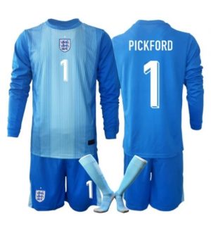 Engeland Jordanië Pickford #1 Keeper Thuis tenue Kids WK 2026 Lange Mouwen Voetbalshirt (+ broek) Engeland Jordanië Pickford #1 Keeper Thuis tenue Kids WK 2026 Lange Mouwen Voetbalshirt (+ broek)