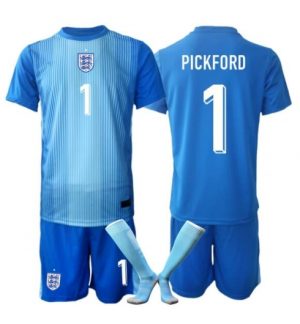 Engeland Jordanië Pickford #1 Keeper Thuis tenue Kids WK 2026 Voetbalshirt Shorts Set Engeland Jordanië Pickford #1 Keeper Thuis tenue Kids WK 2026 Voetbalshirt Shorts Set