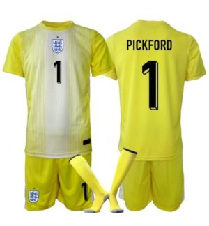 Engeland Jordanië Pickford #1 Keeper Uit tenue Kids WK 2026 Voetbalshirt Shorts Set Engeland Jordanië Pickford #1 Keeper Uit tenue Kids WK 2026 Voetbalshirt Shorts Set