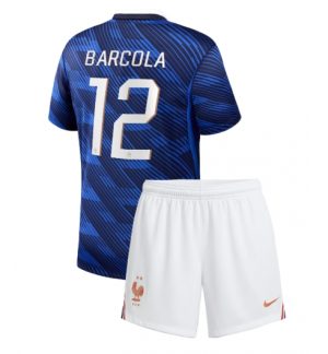 Frankrijk Bradley Barcola #12 Thuis tenue Kids WK 2026 Voetbalshirt + Shorts Set