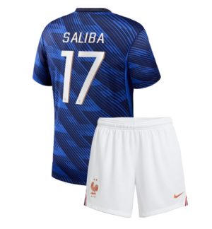 Frankrijk William Saliba #17 Thuis tenue Kids WK 2026 Voetbalshirt + Shorts Set Frankrijk William Saliba #17 Thuis tenue Kids WK 2026 Voetbalshirt + Shorts Set