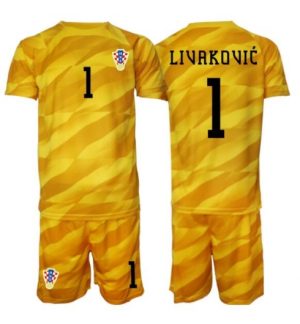 Kroatië Dominik Livakovic #1 Keeper Thuis tenue Kids WK 2026 Voetbalshirt Shorts Set Kroatië Dominik Livakovic #1 Keeper Thuis tenue Kids WK 2026 Voetbalshirt Shorts Set