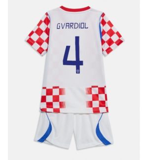 Kroatië Josko Gvardiol #4 Thuis tenue Kids WK 2026 Voetbalshirt Shorts Set
