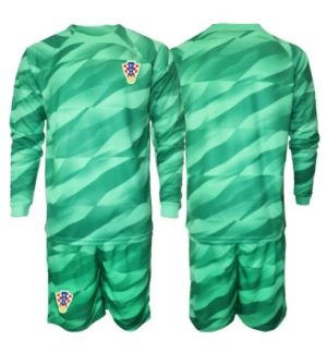 Kroatië Keeper Uit tenue Kids WK 2026 Lange Mouwen Voetbalshirt (+ broek) Kroatië Keeper Uit tenue Kids WK 2026 Lange Mouwen Voetbalshirt (+ broek)