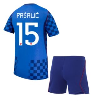 Kroatië Mario Pasalic #15 Uit tenue Kids WK 2026 Voetbalshirt Shorts Set