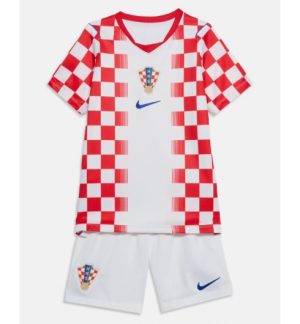 Kroatië Thuis tenue Kids WK 2026 Voetbalshirt Shorts Set Kroatië Thuis tenue Kids WK 2026 Voetbalshirt Shorts Set