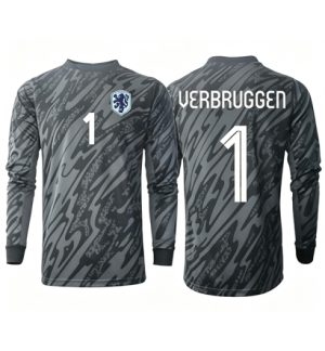 Nederland Bart Verbruggen #1 Keeper Thuis tenue WK 2026 Lange Mouwen Voetbalshirt Nederland Bart Verbruggen #1 Keeper Thuis tenue WK 2026 Lange Mouwen Voetbalshirt