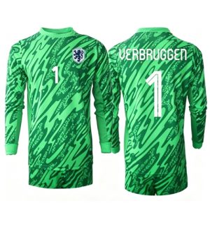 Nederland Bart Verbruggen #1 Keeper Uit tenue WK 2026 Lange Mouwen Voetbalshirt Nederland Bart Verbruggen #1 Keeper Uit tenue WK 2026 Lange Mouwen Voetbalshirt