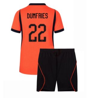 Nederland Denzel Dumfries #22 Thuis tenue Kids WK 2026 Voetbalshirt Shorts Set
