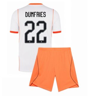 Nederland Denzel Dumfries #22 Uit tenue Kids WK 2026 Voetbalshirt Shorts Set