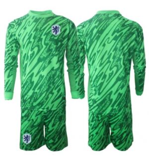 Nederland Keeper Uit tenue Kids WK 2026 Lange Mouwen Voetbalshirt (+ broek) Nederland Keeper Uit tenue Kids WK 2026 Lange Mouwen Voetbalshirt (+ broek)