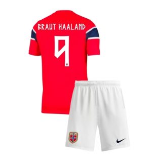Noorwegen Erling Haaland #9 Thuis tenue Kids WK 2026 Voetbalshirt Shorts Set