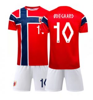 Noorwegen Martin Odegaard #10 Thuis tenue Kids WK 2026 Voetbalshirt Shorts Set