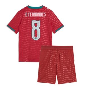 Portugal Bruno Fernandes #8 Thuis tenue Kids WK 2026 Voetbalshirt Shorts Set