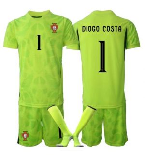 Portugal Diogo Costa #1 Keeper Thuis tenue Kids WK 2026 Voetbalshirt Shorts Set