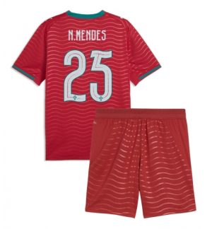 Portugal Nuno Mendes #25 Thuis tenue Kids WK 2026 Voetbalshirt Shorts Set