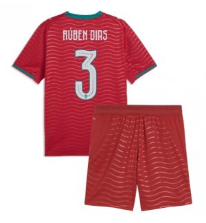 Portugal Ruben Dias #3 Thuis tenue Kids WK 2026 Voetbalshirt Shorts Set