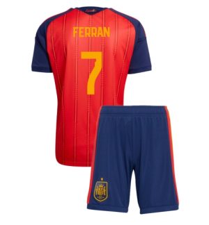 Spanje Ferran Torres #7 Thuis tenue Kids WK 2026 Voetbalshirt Shorts Set Spanje Ferran Torres #7 Thuis tenue Kids WK 2026 Voetbalshirt Shorts Set