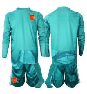 Spanje Keeper Uit tenue Kids WK 2026 Lange Mouwen Voetbalshirt (+ broek)