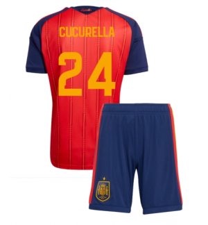 Spanje Marc Cucurella #24 Thuis tenue Kids WK 2026 Voetbalshirt Shorts Set Spanje Marc Cucurella #24 Thuis tenue Kids WK 2026 Voetbalshirt Shorts Set