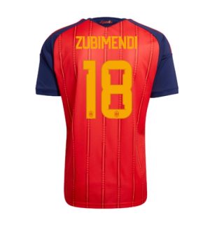 Spanje Martin Zubimendi #18 Thuis tenue WK 2026 Voetbalshirt Heren
