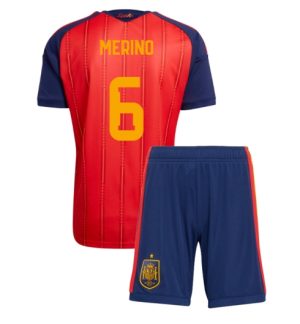 Spanje Mikel Merino #6 Thuis tenue Kids WK 2026 Voetbalshirt Shorts Set Spanje Mikel Merino #6 Thuis tenue Kids WK 2026 Voetbalshirt Shorts Set