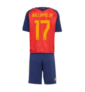Spanje Nico Williams #17 Thuis tenue Kids WK 2026 Voetbalshirt Shorts Set Spanje Nico Williams #17 Thuis tenue Kids WK 2026 Voetbalshirt Shorts Set