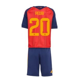 Spanje Pedri Gonzalez #20 Thuis tenue Kids WK 2026 Voetbalshirt Shorts Set Spanje Pedri Gonzalez #20 Thuis tenue Kids WK 2026 Voetbalshirt Shorts Set