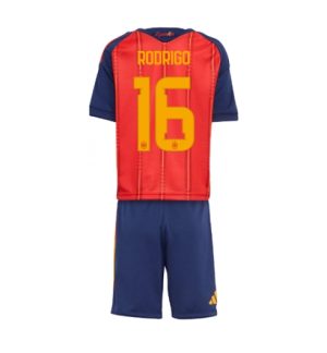 Spanje Rodri Hernandez #16 Thuis tenue Kids WK 2026 Voetbalshirt Shorts Set Spanje Rodri Hernandez #16 Thuis tenue Kids WK 2026 Voetbalshirt Shorts Set