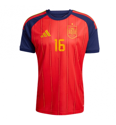 Spanje Rodri Hernandez #16 Thuis tenue WK 2026 Voetbalshirt Heren 2 Spanje Rodri Hernandez #16 Thuis tenue WK 2026 Voetbalshirt Heren 2